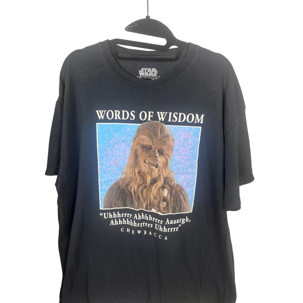 Star Wars Chewbacca Words of Wisdom Graphic Tee — Men’s XL Black